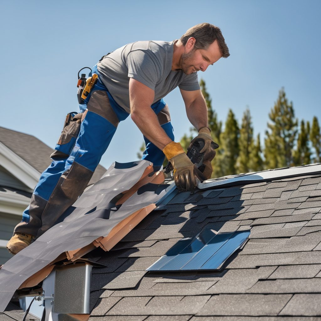 Professional roofing business scene with modern residential roofing project